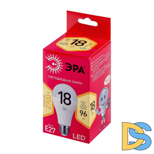 Лампа светодиодная Эра E27 18W 2700K LED A65-18W-827-E27 R Б0051850