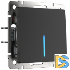 Выключатель одноклавишный с подсветкой (черный матовый) W1110108