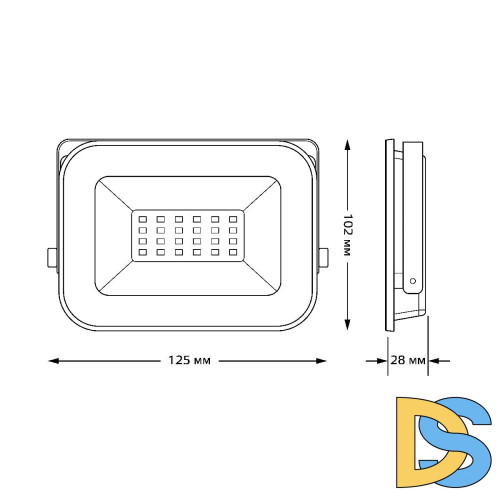Прожектор светодиодный Gauss Qplus 20W 6500К 613511320