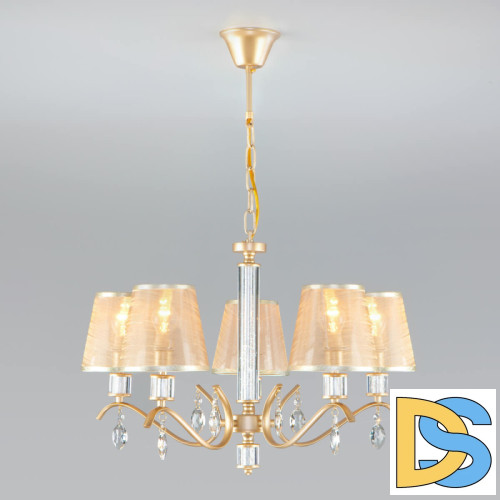 Подвесная люстра Eurosvet 60103/5 перламутровое золото