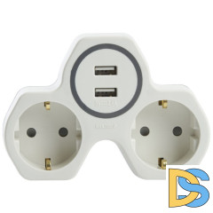 Разветвитель сетевой 2-местный Stekker 32872