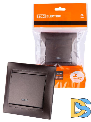 Выключатель одноклавишный с подсветкой Лама TDM Electric SQ1815-0504