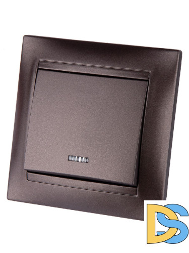 Выключатель одноклавишный с подсветкой Лама TDM Electric SQ1815-0504