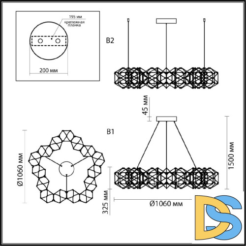 Подвесная люстра Odeon Light Trellis 5086/68L
