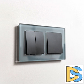 Рамка на 2 поста (серый,стекло) W0021115