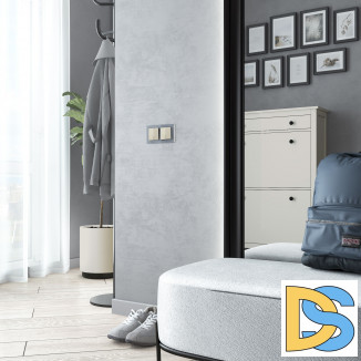 Рамка на 2 поста (серый,стекло) W0021115