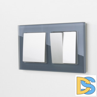 Рамка на 2 поста (серый,стекло) W0021115