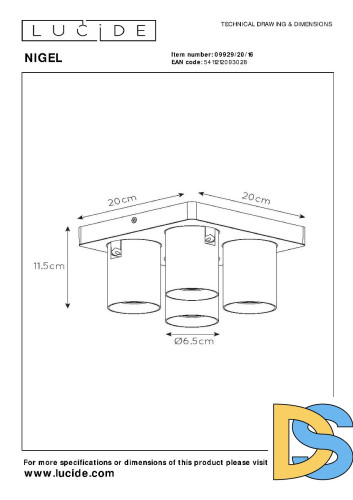 Спот Lucide Nigel 09929/20/16