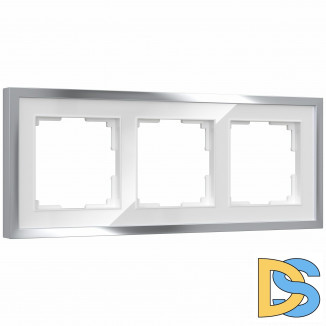 Рамка на 3 поста Baguette (белый/серебро) W0032850