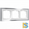 Рамка на 3 поста Baguette (белый/серебро) W0032850