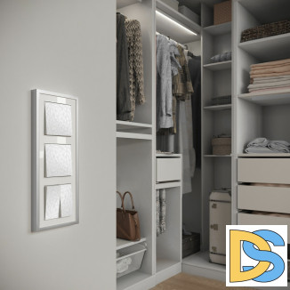 Рамка на 3 поста Baguette (белый/серебро) W0032850