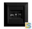 Интернет розетка с телефонным разъемом черная LAN+PHONE Vesta-Electric Roma Black