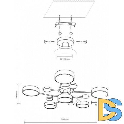 Потолочная люстра Velante 446-207-06