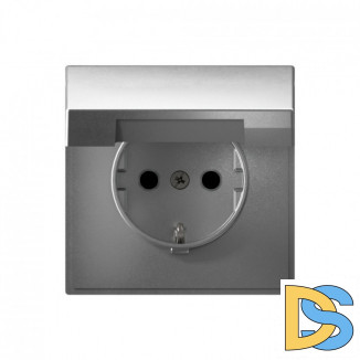 Розетка с заземл., со шторками, с крышкой, 16 А, IP20, Schneider Electric Art Gallery, цвет Алюминий, GAL000346