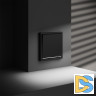 Проходной переключатель встраиваемый VOLTUM S70 одноклавишный с подсветкой 10А, (черный матовый)