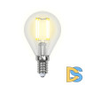 Лампа светодиодная филаментная (UL-00001371) Uniel E14 6W 4000K прозрачная LED-G45-6W/NW/E14/CL PLS02WH