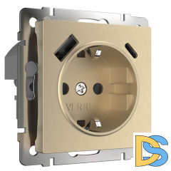 Розетка Werkel с быстрой зарядкой USB Type A+С белая W1171710 4690389176463