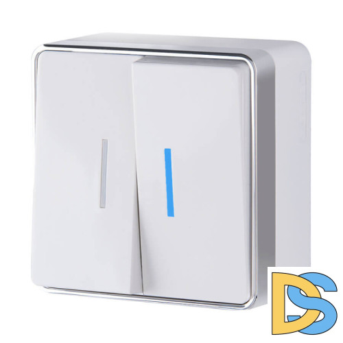 Выключатель двухклавишный с подсветкой Werkel Gallant белый W5020101 4690389164170