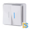 Выключатель двухклавишный с подсветкой Werkel Gallant белый W5020101 4690389164170