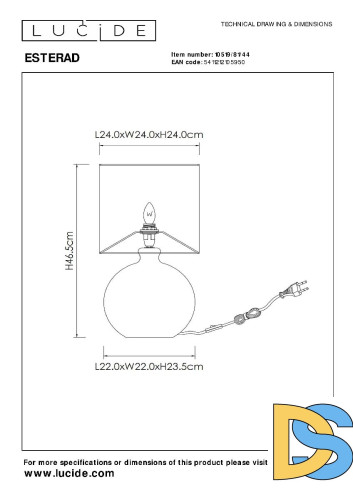 Настольная лампа Lucide Esterad 10519/81/44