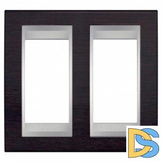 Рамка 2-ая (двойная), Дерево Венге/Алюминий, серия UNICA TOP/CLASS, Schneider Electric