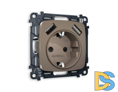 Комплект механизма розетки 2USB A+A 18W (быстрая зарядка) с/з Ambrella Volt Omega MO639010