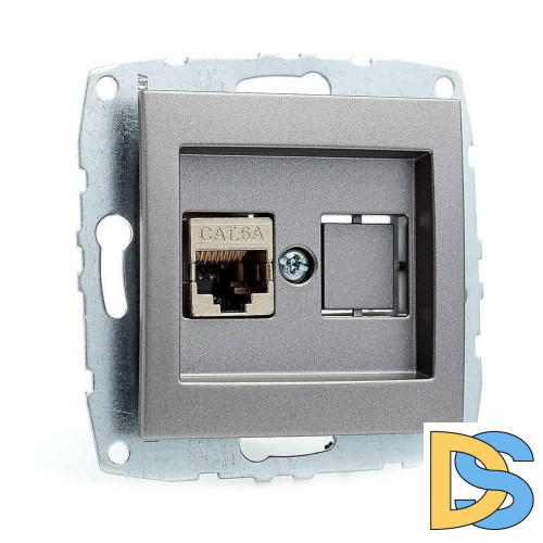 Розетка компьютерная Rj45 Cat6 Mono Electric Despina-Larissa антрацит 500-002405-125