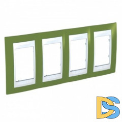 Рамка 4-ая (четверная), Фисташковый/Белый, серия Unica, Schneider Electric