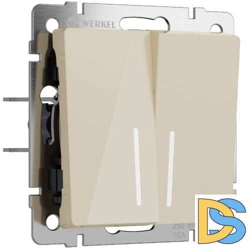 Выключатель двухклавишный проходной с подсветкой Werkel 4690389197055 W1122143 a064059