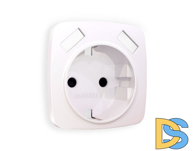 Лицевая панель для розетки с/з со шторками 2USB A+A Ambrella Volt Omega OP2090