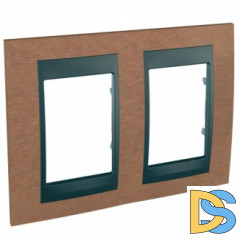 Рамка 2-ая (двойная), Дерево Вишня/Графит, серия UNICA TOP/CLASS, Schneider Electric