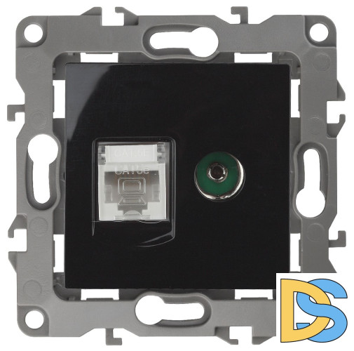 Розетка комбинированная RJ45+TV Эра 12-3110-06 Б0027446