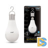 Лампа светодиодная аккумуляторная Gauss E27 10W 4100K матовая 102402200