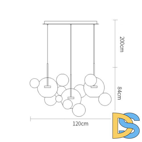 Подвесной светильник Delight Collection Bubbles 9214P/3L gold