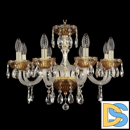 Подвесная люстра Bohemia Ivele Crystal 5417/8/195 G Amber/M-1G