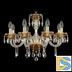 Подвесная люстра Bohemia Ivele Crystal 5417/8/195 G Amber/M-1G