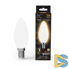 Лампа светодиодная филаментная Gauss E14 5W 2700К матовая 103201105