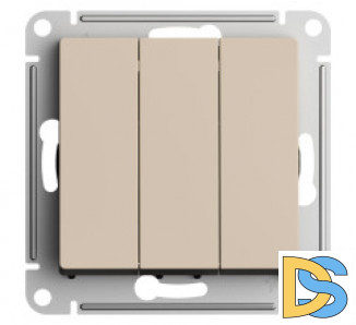 Выключатель 3-клавишный, Песочный, серия Atlas Design, Schneider Electric