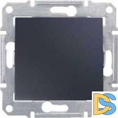 Выключатель 2-полюсный 1-клавишный 16А, Графит, серия Sedna, Schneider Electric