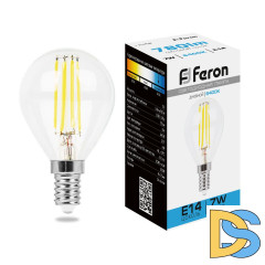 Лампа светодиодная Feron LB-52 Шарик E14 7W 6400K 38221