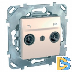 Розетка телевизионная оконечная ТV-FМ, Бежевый, серия Unica, Schneider Electric