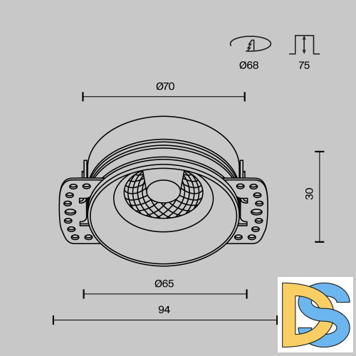 Встраиваемый светильник Maytoni Flint DL101-GU10-TRS-B