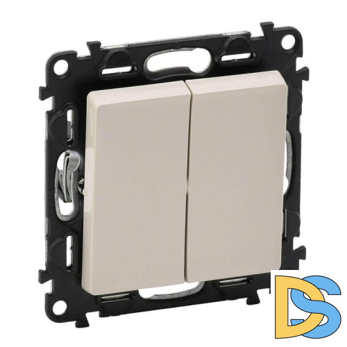 Выключатель двухклавишный Legrand Valena Life 10A 250V слоновая кость 752505