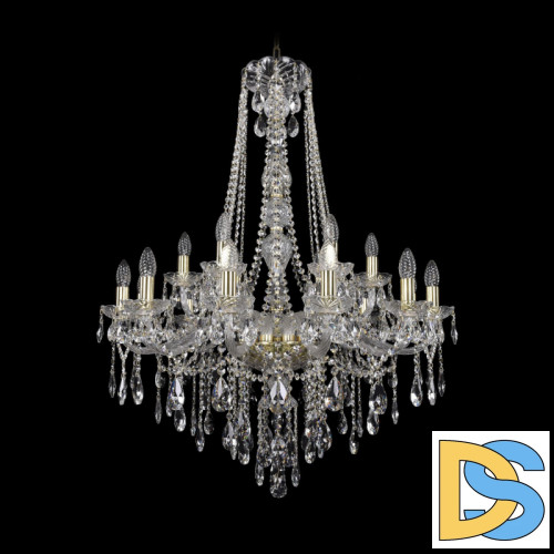 Подвесная люстра Bohemia Ivele Crystal 1415/12+6/300/h-108 G