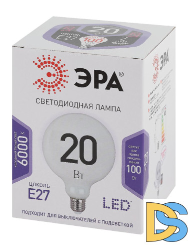 Лампа светодиодная Эра E27 20W 6500K LED G120-20W-6000K-E27 Б0049082