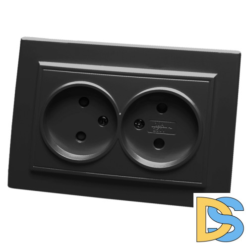 Розетка 2-местная Stekker PST10-9013-03 с защитной шторкой 39478