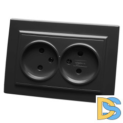 Розетка 2-местная Stekker PST10-9013-03 с защитной шторкой 39478