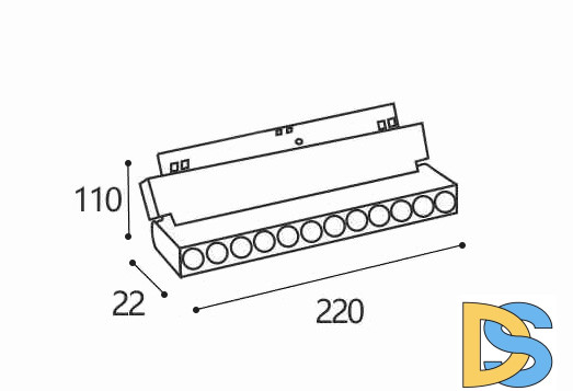 Трековый магнитный светильник Italline Atom IT012-5023 black 3000K