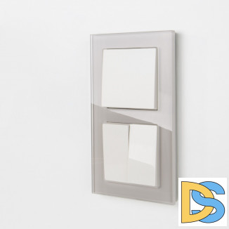 Рамка на 2 поста (дымчатый,стекло) W0021117