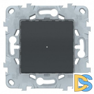 Диммер поворотно-нажимной, 200Вт LED универсальный, Антрацит, серия Unica New, Schneider Electric